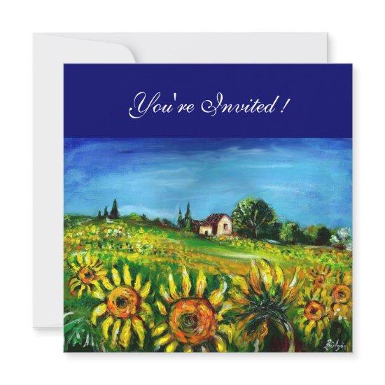 SUNFLOWERS AND COUNTRYSIDE IN TUSCANY