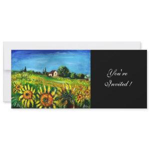 SUNFLOWERS AND COUNTRYSIDE IN TUSCANY