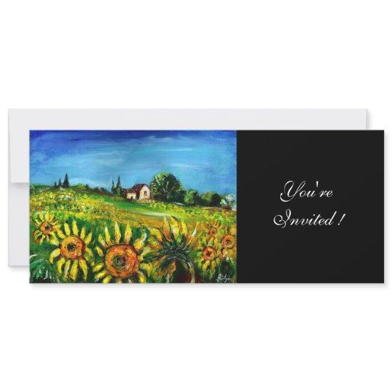 SUNFLOWERS AND COUNTRYSIDE IN TUSCANY