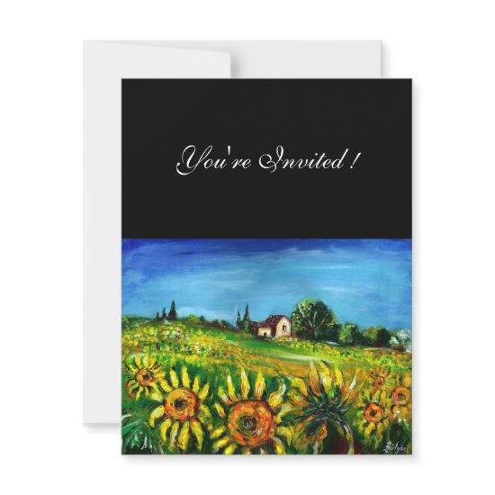 SUNFLOWERS AND COUNTRYSIDE IN TUSCANY