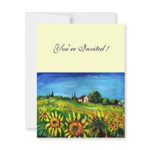 SUNFLOWERS AND COUNTRYSIDE IN TUSCANY