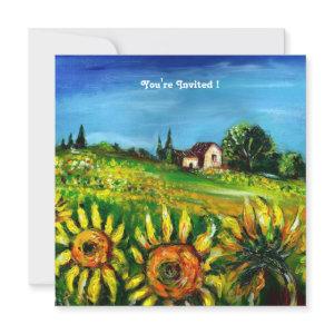 SUNFLOWERS AND COUNTRYSIDE IN TUSCANY