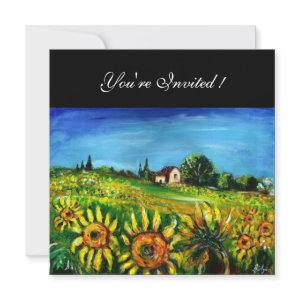 SUNFLOWERS AND COUNTRYSIDE IN TUSCANY
