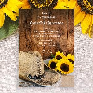 Sunflowers and Cowboy Hat Quinceañera Barn Party