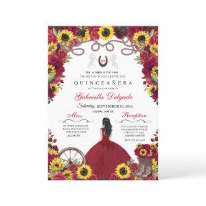Sunflowers Red Roses Cowgirl Western Quinceanera