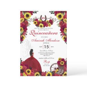 Sunflowers Red Roses Cowgirl Western Quinceanera