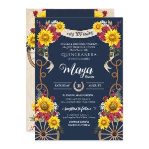 Sunflowers & Red Roses Rustic Charra Quinceanera