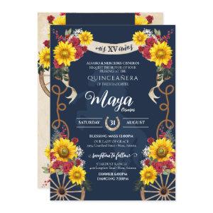 Sunflowers & Red Roses Rustic Charro Quinceanera