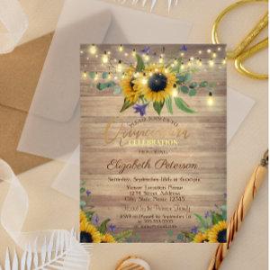 Sunflowers,String Lights,Wood Quinceañera