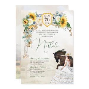 Sunflowers & White Roses Rustic Charro Quinceanera