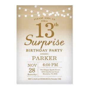 Surprise 13th Birthday  Gold