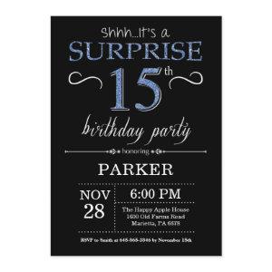 Surprise 15th Birthday  Black and Blue