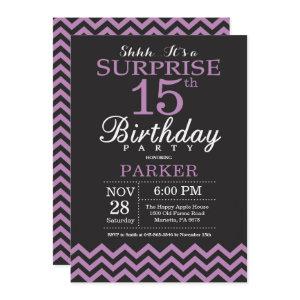 Surprise 15th Birthday  Black and Purple