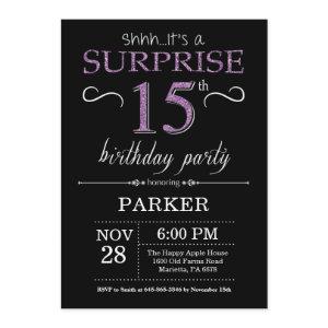 Surprise 15th Birthday  Black and Purple