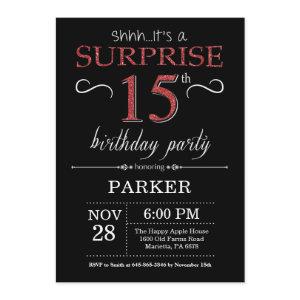 Surprise 15th Birthday  Black and Red