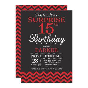 Surprise 15th Birthday  Black and red
