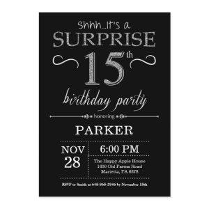Surprise 15th Birthday  Black and Silver