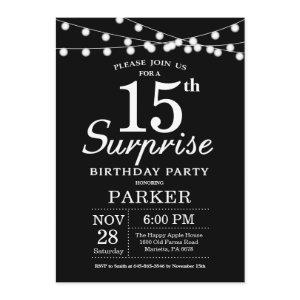 Surprise 15th Birthday  Black and White