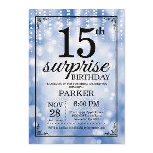 Surprise 15th Birthday  Blue Glitter