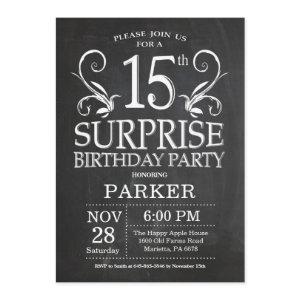 Surprise 15th Birthday  Chalkboard