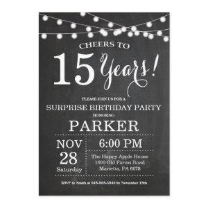 Surprise 15th Birthday  Chalkboard