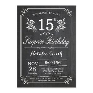 Surprise 15th Birthday  Chalkboard