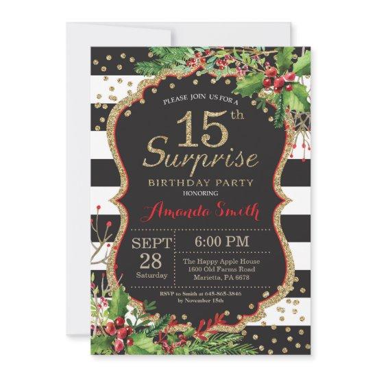 Surprise 15th Birthday  Christmas Gold