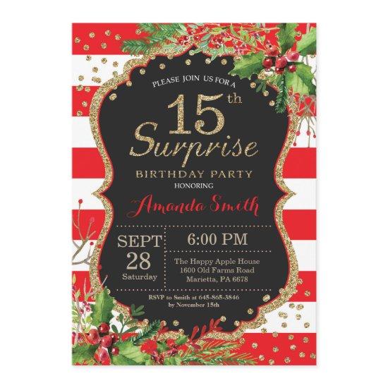 Surprise 15th Birthday  Christmas Gold