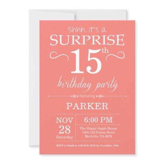 Surprise 15th Birthday  Coral