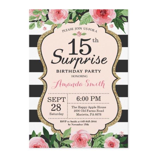 Surprise 15th Birthday  Floral
