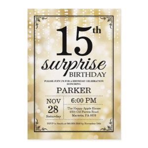 Surprise 15th Birthday  Gold Glitter