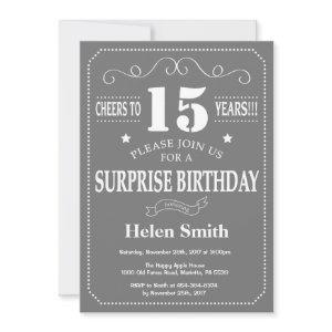 Surprise 15th Birthday  Gray and White