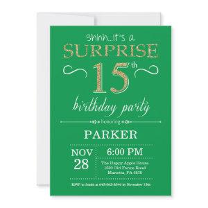Surprise 15th Birthday  Green and Gold
