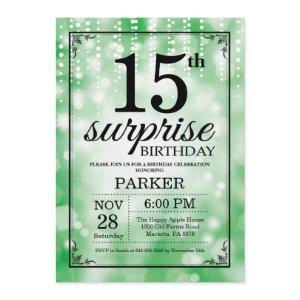 Surprise 15th Birthday  Green Glitter
