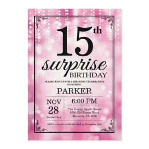 Surprise 15th Birthday  Pink Glitter