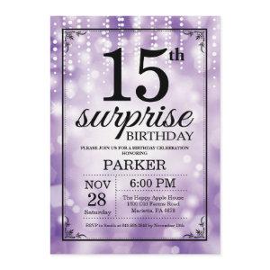 Surprise 15th Birthday  Purple Glitter