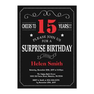 Surprise 15th Birthday  Red and Black