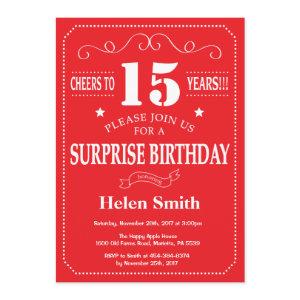 Surprise 15th Birthday  Red and White