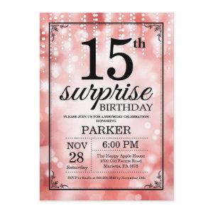 Surprise 15th Birthday  Red Glitter