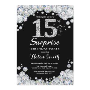 Surprise 15th Birthday  Silver Diamond