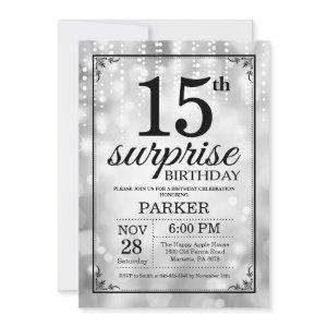 Surprise 15th Birthday  Silver Glitter
