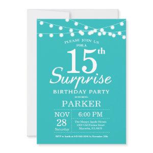 Surprise 15th Birthday Teal Aqua Turquoise