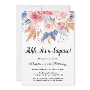 Surprise 15th Birthday Watercolor Botanical Floral