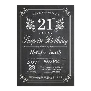 Surprise 21st Birthday  Chalkboard