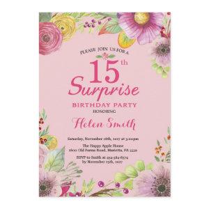 Surprise Floral 15th Birthday  for Women