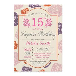Surprise Floral 15th Birthday  Pink Rose