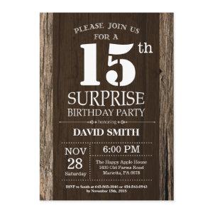 Surprise Rustic 15th Birthday  Vintage