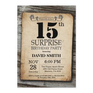 Surprise Rustic 15th Birthday  Vintage