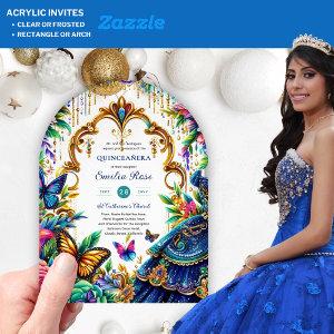 Sweet15 Birthday Butterflies Fiesta Plastic Quince Acrylic