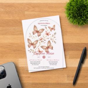 Sweet15 Butterflies QUINCEANERA Blush Pink Diamond Acrylic